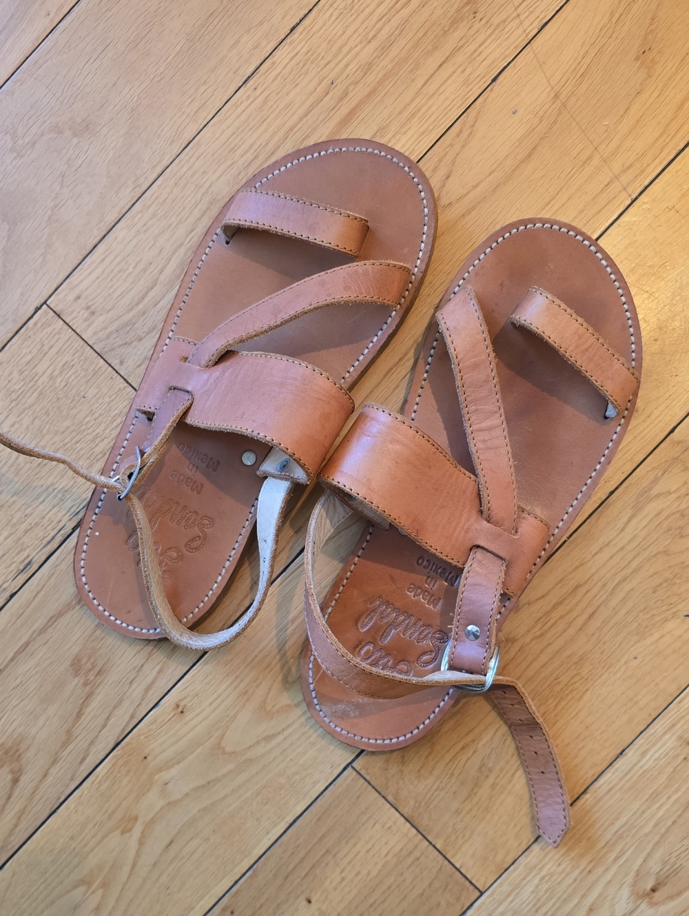 Leather Tan Men’s Strap Sandals